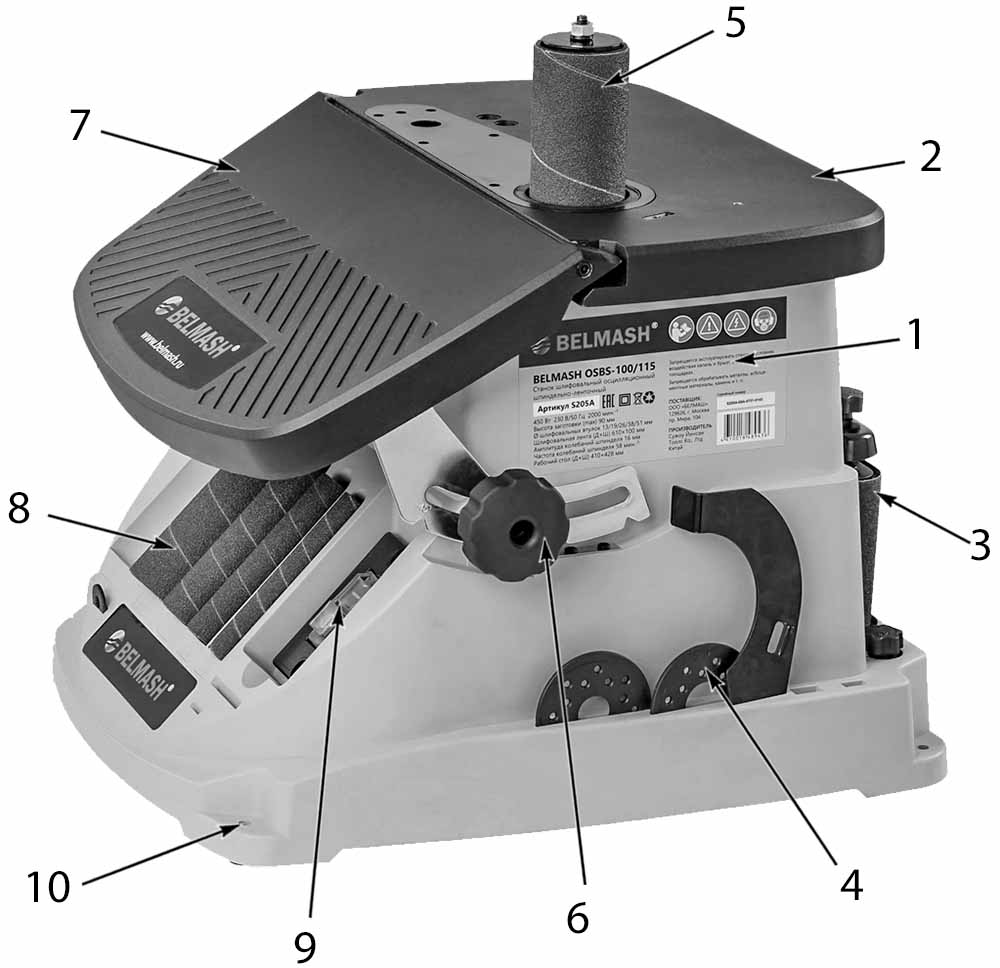 Основные узлы и элементы устройства станка BELMASH OSBS-100/115 